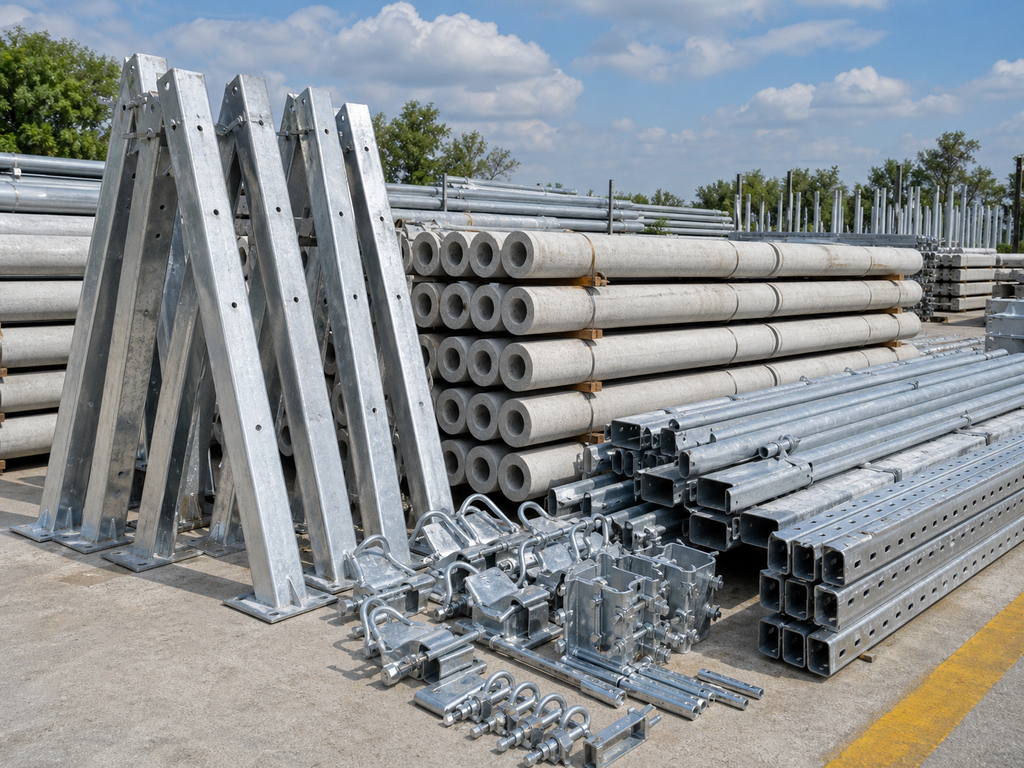 A POLE 12 MTR GALVANIZED